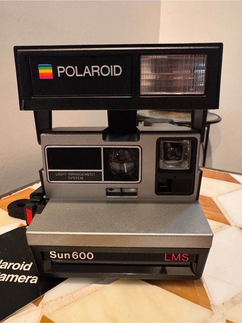 Polaroid Sun 600 LMS Instant Camera - Black and Silver